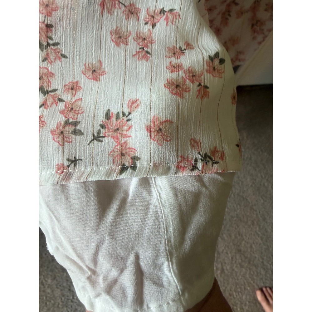 Draper James RSVP Floral Smocked Waist Midi Dress Pink White Gold 3X NWT - Picture 8 of 10